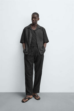 RELAXED FIT TEXTURED TROUSERS - Zara фото 6