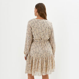 Платье женское короткое MIST plus-size, бежевое, размер 52