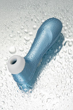 Вакуум-волновой бесконтактный стимулятор клитора Satisfyer PRO 2, силикон, голубой, 15 см  фото 18