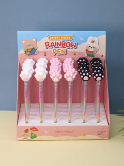 Цветная гелевая ручка "Розовая кошачья лапка", mix, шоу-бокс 36 шт.