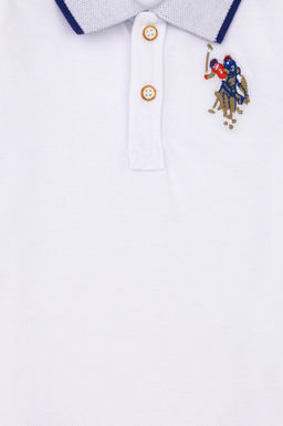 Белая футболка с воротником-поло для маленьких мальчиков Неожиданная скидка в корзине - U.s. polo assn фото 4