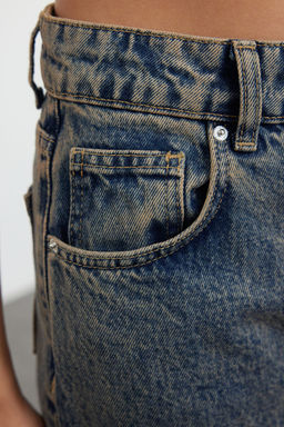 Koyu Mavi Soluk Efekt Vintage Normal Bel Wide Leg Jeans TWOAW25JE00107 - Trendyolmilla фото 4