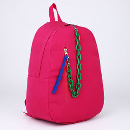 Рюкзак текстильный с карманом, розовый, 45х30х15 см - Nazamok фото 9