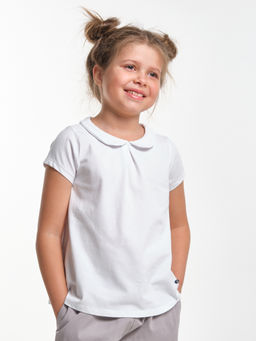 Футболка для девочки с воротником UD 3321 белый