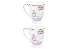 Набор 2 кружек 300 мл 11*8*11 см Лаванда на ножке, NEW BONE CHINA - Elan gallery фото 6