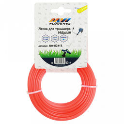 Леска для триммера "Premium" 15м, круг, сечение д2,4мм, нейлон (Россия)