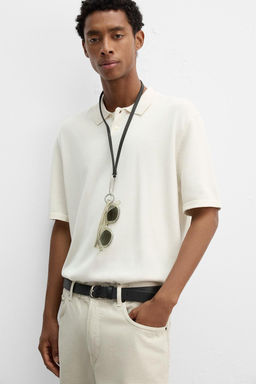 COTTON-BLEND KNIT POLO SHIRT - Zara фото 5