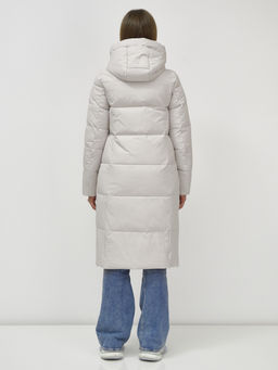 Пальто зимнее MTFORCE 9636_1B женское утепленное стеганное бежевое  фото 5