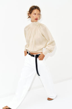 BLUSA FLUIDA PUNTO COMBINADO / Arena - Zara фото 5