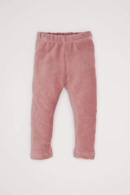 K?z Bebek Duz Paca Beli Lastikli Fitilli Kadife Tayt - Defacto фото 6