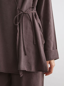 Kruvaze Yaka Modal Kar???ml? Kad?n Kimono