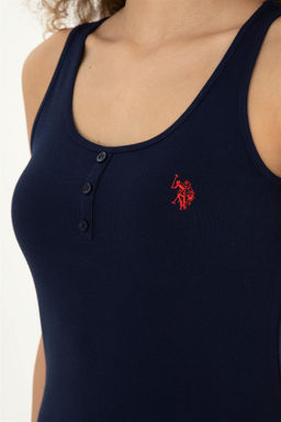 Женская базовая футболка без рукавов темно-синего цвета с круглым вырезом Неожиданная скидка в корзине - U.s. polo assn фото 7