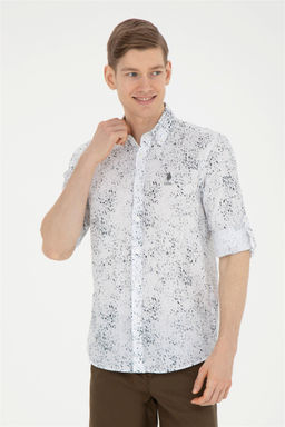 Мужская черная рубашка с длинным рукавом