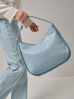 Сумка тоут кожаная Deboro 30422 голубая вода