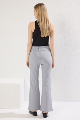 Gri Nervur Detayl? Yuksek Bel Flare/Ispanyol Paca Pantolon TWOAW25PL00071