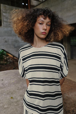 TOP R?STICO MANGA CAPA / Crudo / Negro - Zara фото 2