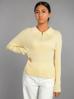 K13354 Джемпер (вязаный трикотаж) ЖЕЛТЫЙ