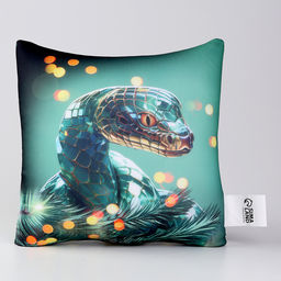 Подушка декоративная антистресс «Змея», зелёная