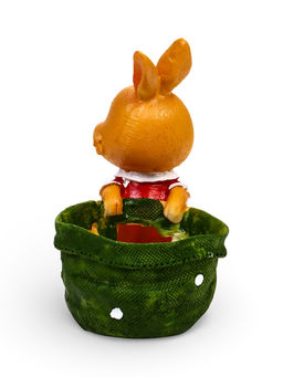 Декоративное кашпо для цветов «Зайка с мешком», 300 мл, 13×10×15 см, полистоун, Greengo