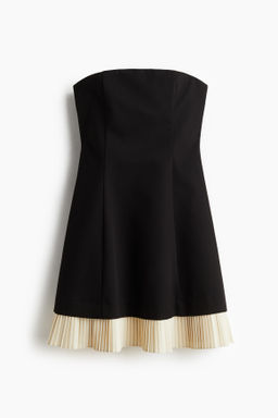 Vestido bandeau plisado