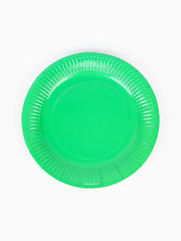 Цена за 10 шт. Тарелка одноразовая бумажная "Зеленый",однотонная, 18 см