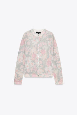 FLORAL PRINT KNIT CARDIGAN - Zara фото 3