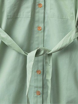 G?mlek Yaka Basic Uzun Kollu Poplin K?z ?ocuk Elbise - Waikiki фото 3