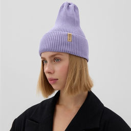 Шапка женская MINAKU, размер 52-56, цвет лаванда
