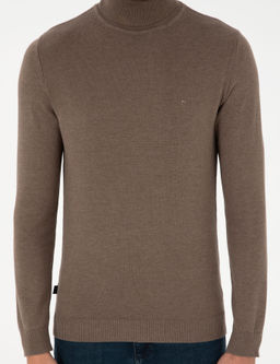 Vizon Melanj Slim Fit Bal_k__ Yaka Basic Triko Kazak - Pierre cardin фото 6
