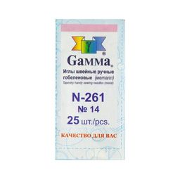 Иглы для шитья ручные Gamma N-261 гобеленовые №14 25 шт. в конверте острые