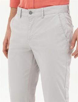 A__k Gri Slim Fit Kanvas Pantolon