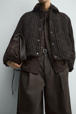 VELOUR CHECK TEXTURED JACKET - Zara фото 5
