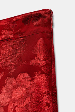 FALDA MIDI JACQUARD FLORES / Burdeos - Zara фото 5