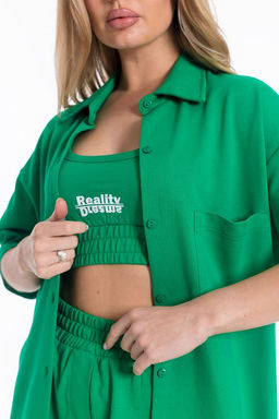 Рубашка М324198б зеленый - Елена фото 3