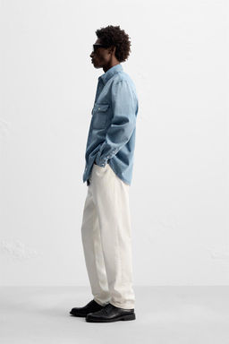 DENIM SHIRT WITH POCKETS - Zara фото 4