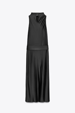 SATIN MIDI DRESS WITH BELT - Zara фото 7
