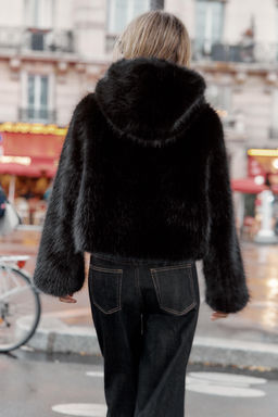 FAUX FUR HOODIE JACKET - Zara фото 4