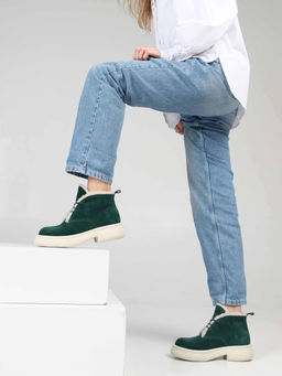 Ботинки EDART 308.агата w. зеленый замша/мех - Ed'art фото 9