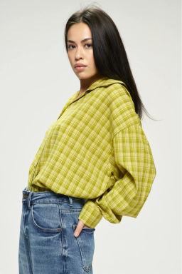 Рубашка Oversized в клетку Lime - Erist store фото 6