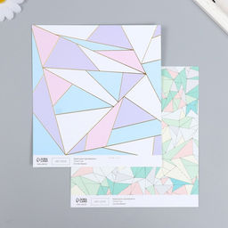 Цена за 10 шт. Бумага для скрапбукинга двусторонняя золото «Треугольники», плотность 180 г, 15.5×17 см