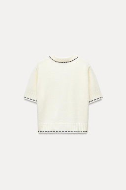SHORT SLEEVE STITCHED KNIT JACKET - Zara фото 5