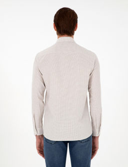 Bej Slim Fit Uzun Kollu G_mlek