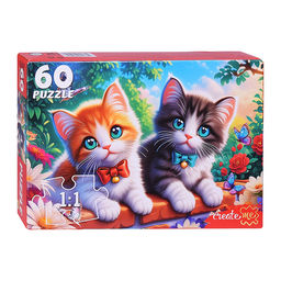 Пазлы 60 "Котята с бантиками"