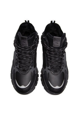 Кроссовки повседневные утепленные Черный/Серый/Серебристый