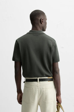 TEXTURED KNIT POLO SHIRT - Zara фото 13
