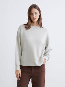 Bisiklet Yaka Oversize Kad?n Sweatshirt