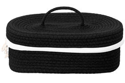 Хлебница плетеная с льняным мешком 35*25*13 см, черная - Elan gallery фото 6