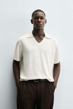 HEMP/VISCOSE KNIT POLO SHIRT - Zara фото 2