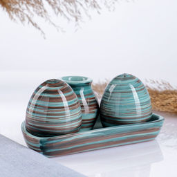 Набор для специй Борисовская керамика «Скандинавия», 5 предметов, бирюзовый