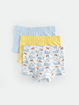 Beli Lastikli Bask?l? Erkek Bebek Boxer 3l?